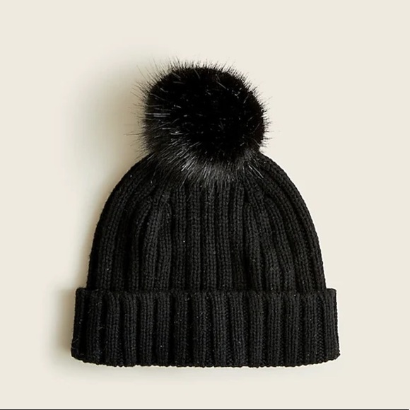 NWT!! J. Crew Ribbed pom-pom beanie